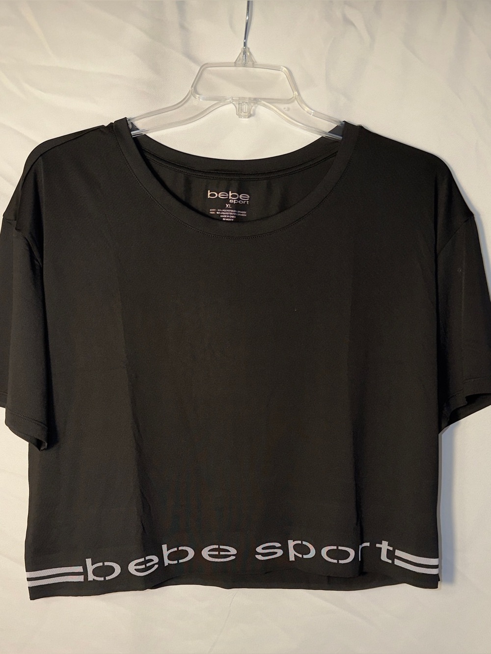 Bebe Sport Black Cropped Athletic Top